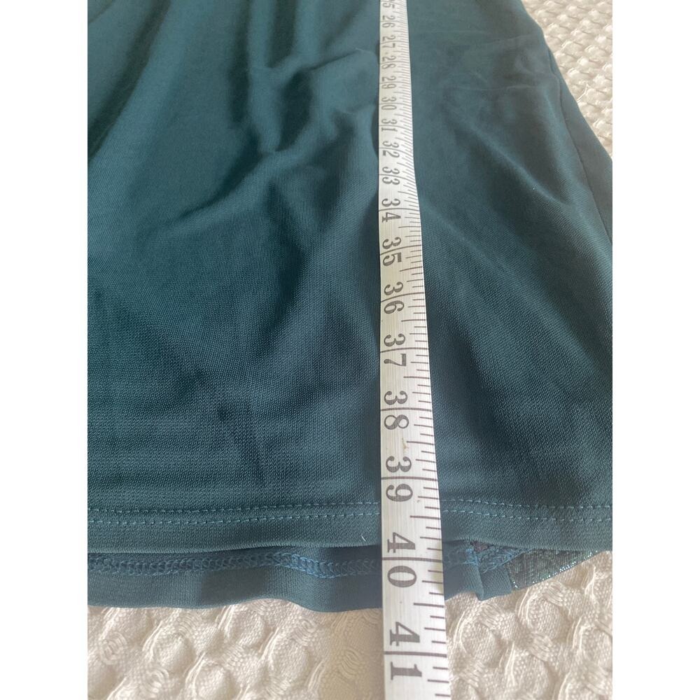 David Meister Women's 6 Green Double V-Neck Sheath Dress Metallic Details - Picture 10 of 14